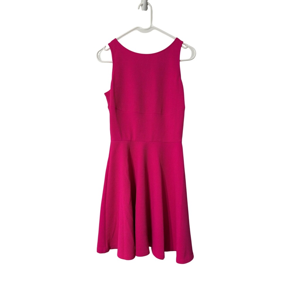 RED Saks Fifth Avenue Fit and Flare Dress Womens Pink Textured Skater Mini M